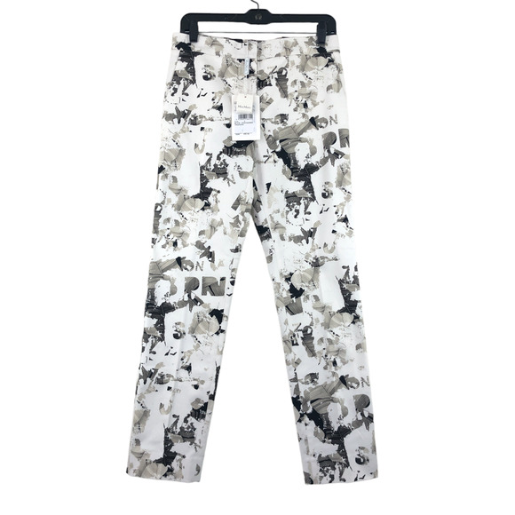 MaxMara Pants - Max Mara Womens Size 6 Pants Beige Propaganda Trousers Abstract Print BRAND NEW